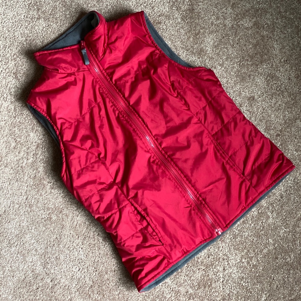 Red Puffer Vest Jacket - Small